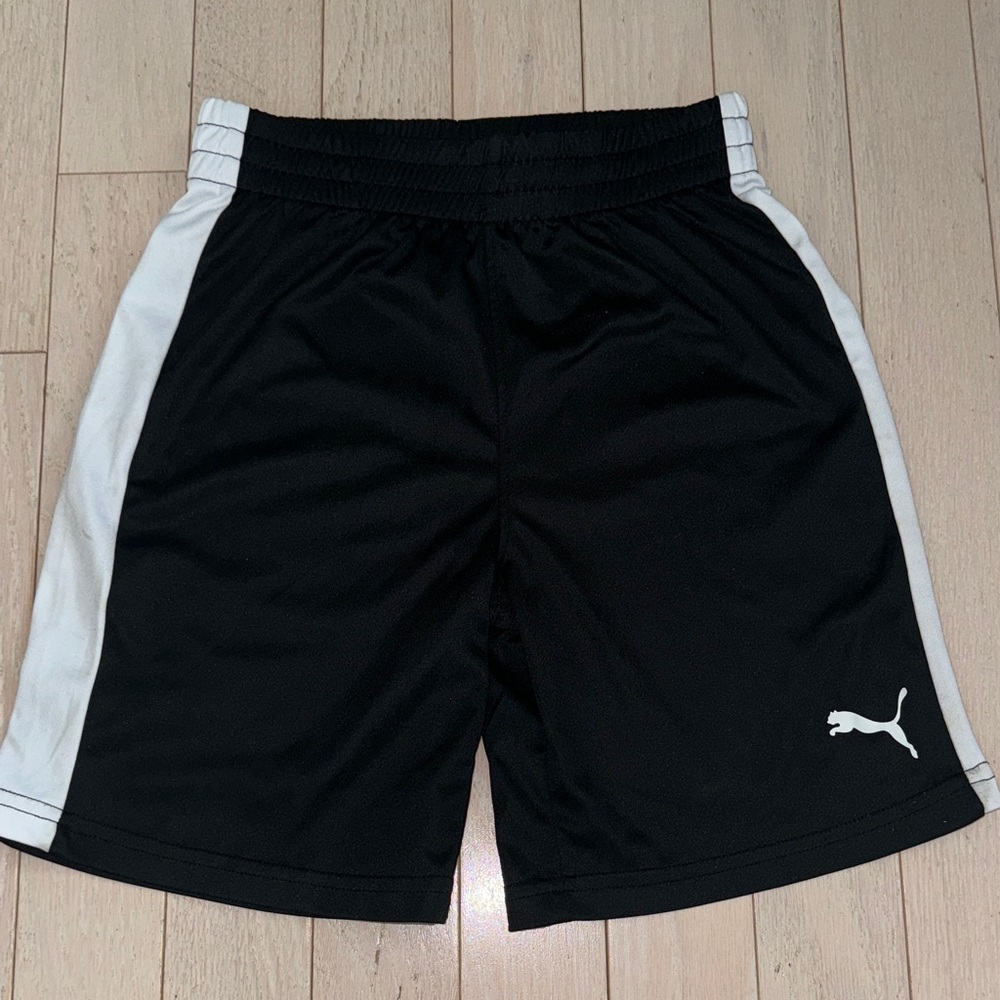Puma kids Black Shorts with White Accents